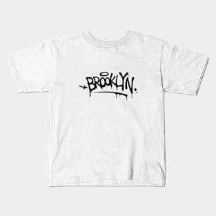 Brooklyn Graffiti (black) Kids T-Shirt